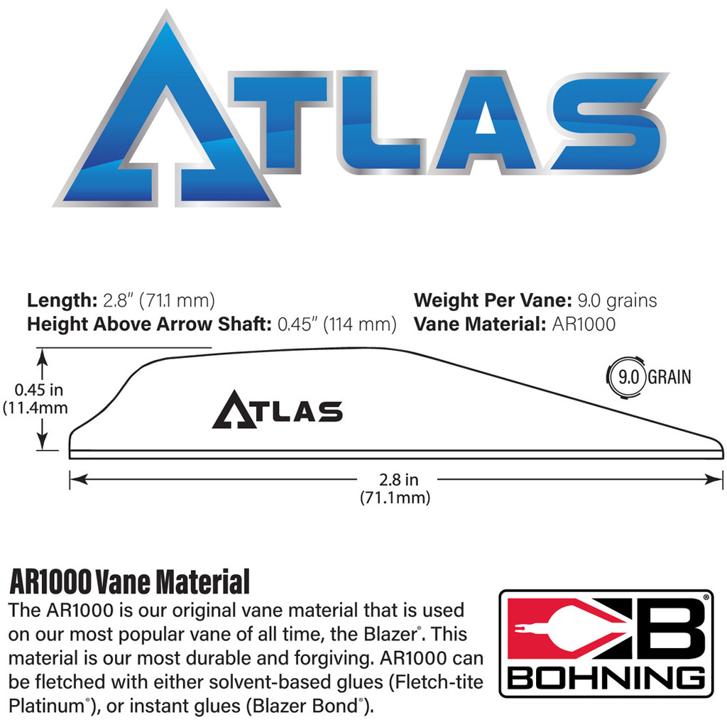 Bohning Atlas Vanes Neon Red 100 pk. - Image 2