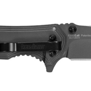 Kershaw 8310 Fringe 3" Folding Drop Point Plain Gray TiN 8Cr13MoV SS Blade Black/Gray Carbon Fiber/SS Handle Includes Pocket Clip