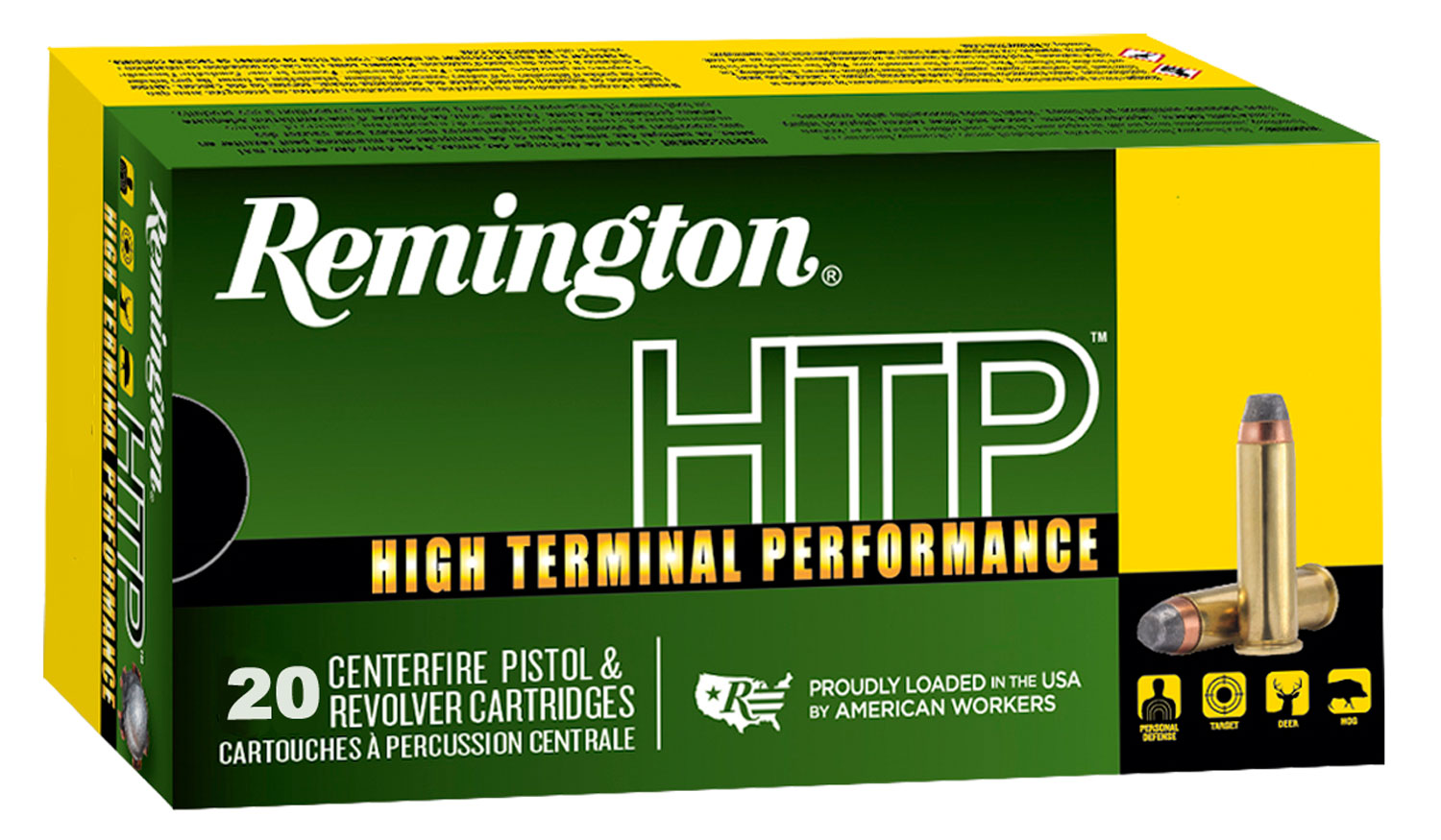 Remington Ammunition 21453 HTP 45ACP 185gr Jacketed Hollow Point 20 Per Box/25 Case