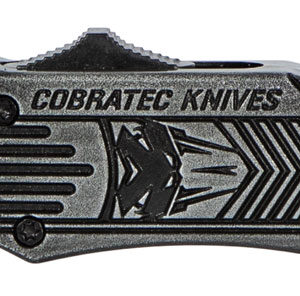 CobraTec Knives SSWCTK1STNS CTK-1  Small 2.75" OTF Tanto Plain D2 Steel Blade/Black Stonewashed Aluminum Handle Features Glass Breaker Includes Pocket Clip