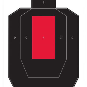 Birchwood Casey 35743 Dirty Bird IPSC Tagboard Hanging Pistol 16.50" x 24" Black/Red White Impact Splatter 3 Per Pkg