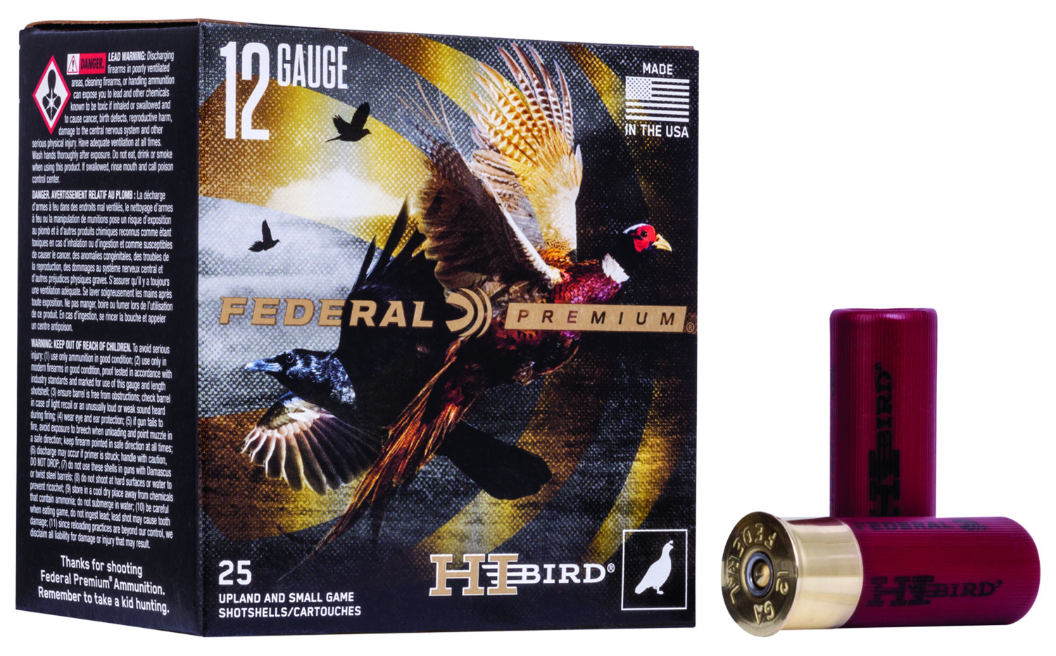 Federal HVF12H75 Premium Hi-Bird 12Gauge 2.75" 1 1/4oz 7.5Shot 25 Per Box/10 Case