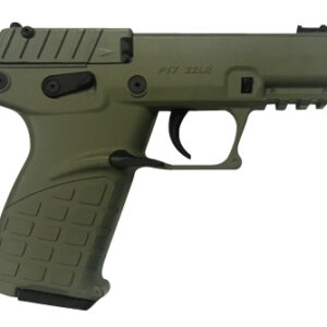 Kel-Tec P17BGRN P17 Compact Frame 22 LR 16+1 3.80" Black Steel Threaded Barrel, OD Green Serrated Slide, OD Green w/Black Controls Polymer Frame w/Picatinny Rail, OD Green Textured Grip, Ambidextrous
