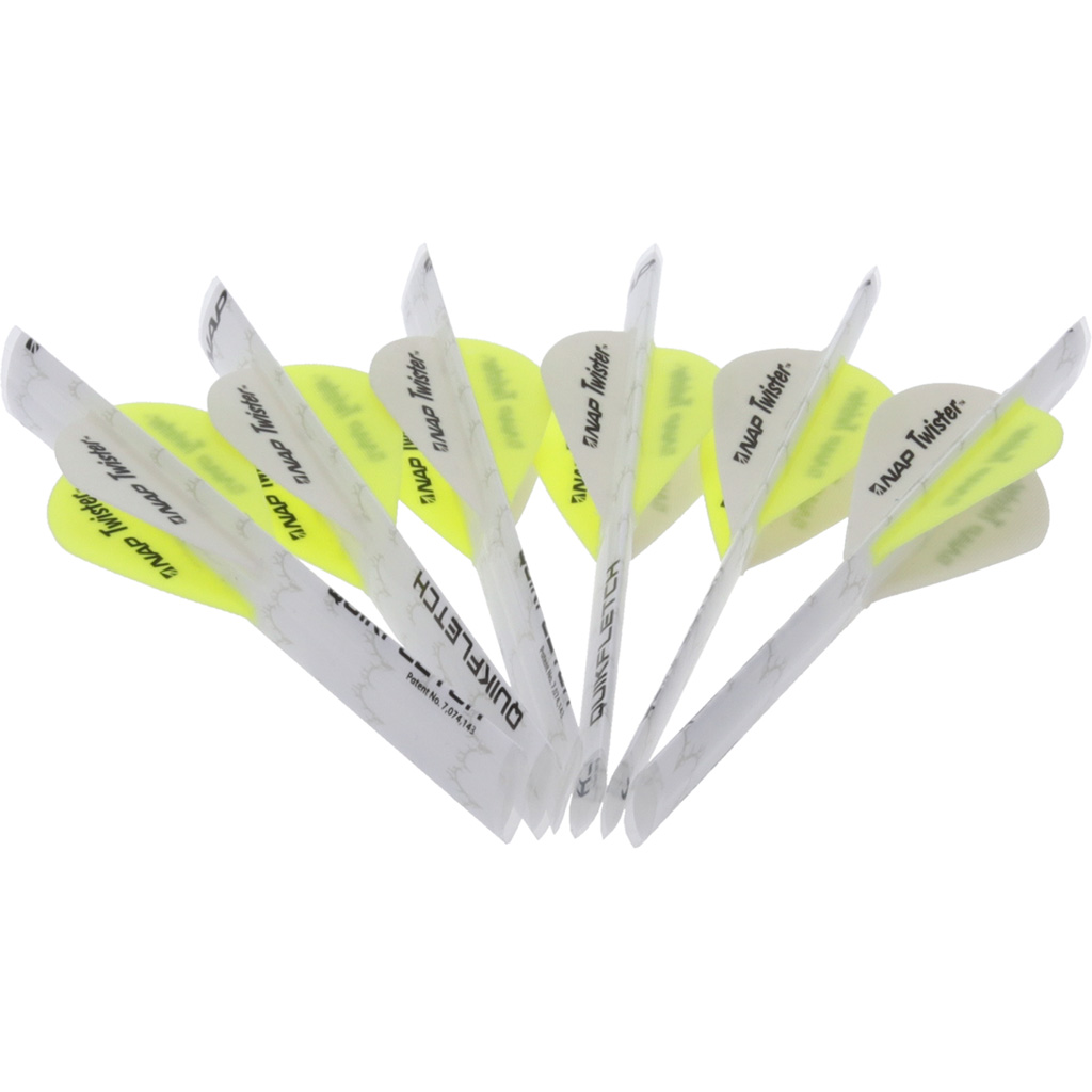 NAP Quikfletch Twister Fletch Rap White and Yellow 2 in. - Image 2