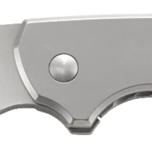 CRKT 5311 Pilar 2.40" Folding Plain Satin 8Cr13MoV SS Blade/Bead Blasted Stainless Steel Handle Includes Pocket Clip