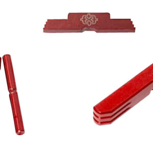 Cross Armory CRG4OKRD 3 Piece Kit  Extended Compatible w/Glock Gen4 Red Anodized Steel/Aluminum Pistol
