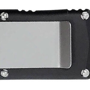 CobraTec Knives BLKOTFMC Money Clip  1.75" OTF Plain D2 Steel Blade/Black Aluminum Handle Includes Pocket Clip