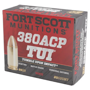 Fort Scott Munitions 380095SCV Tumble Upon Impact (TUI) 380ACP 95gr Solid Copper Spun 20 Per Box/25 Case