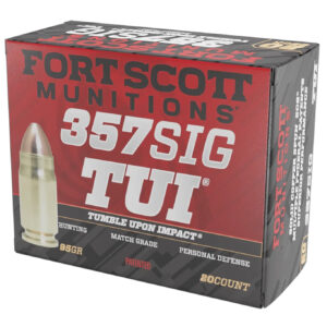 Fort Scott Munitions 357SIG095SCV Tumble Upon Impact (TUI) 357Sig 95gr Solid Copper Spun 20 Per Box/25 Case