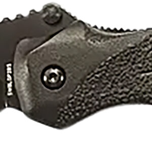 Smith & Wesson Knives SWBLOP2BSCP Black Ops 3.40" Folding Drop Point Part Serrated 4034 SS Blade Black Includes Pocket Clip