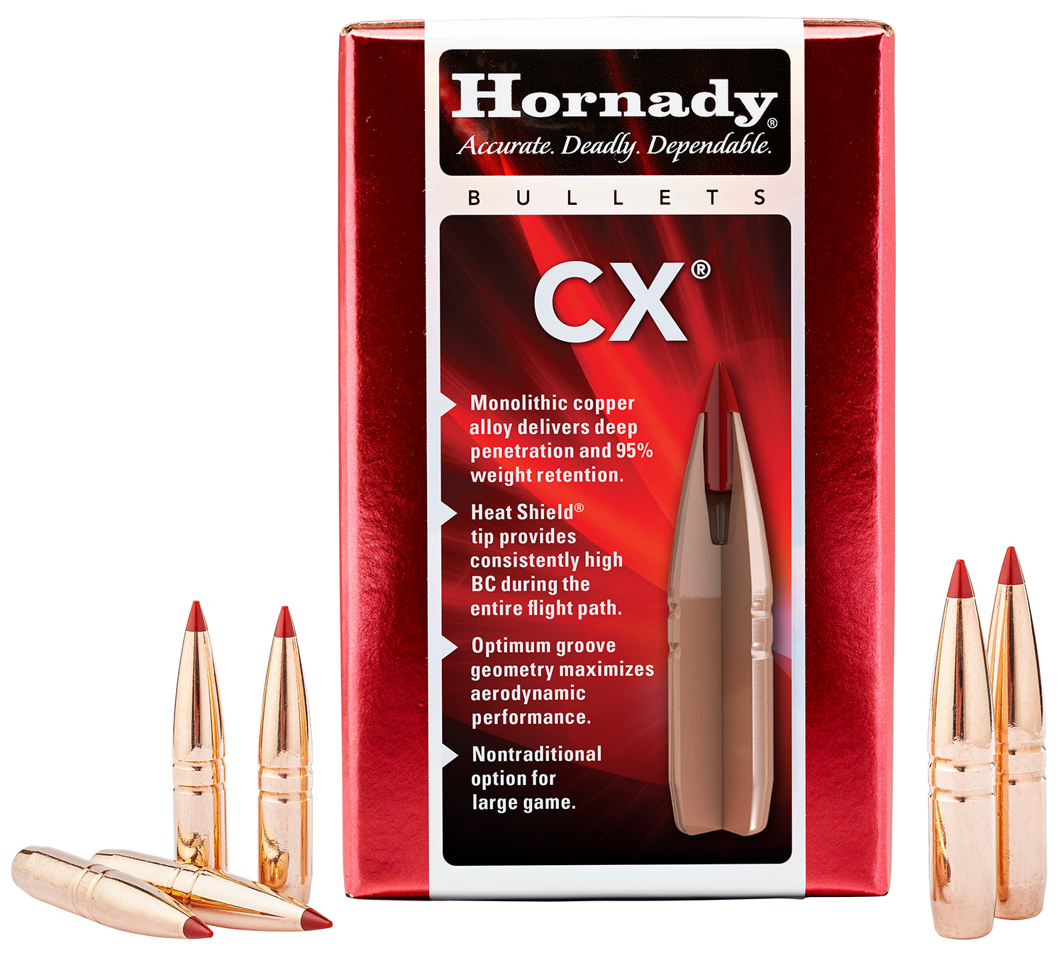 Hornady 26178 CX 6.5mm 130 gr Copper Solid 50 Per Box/ 25 Case