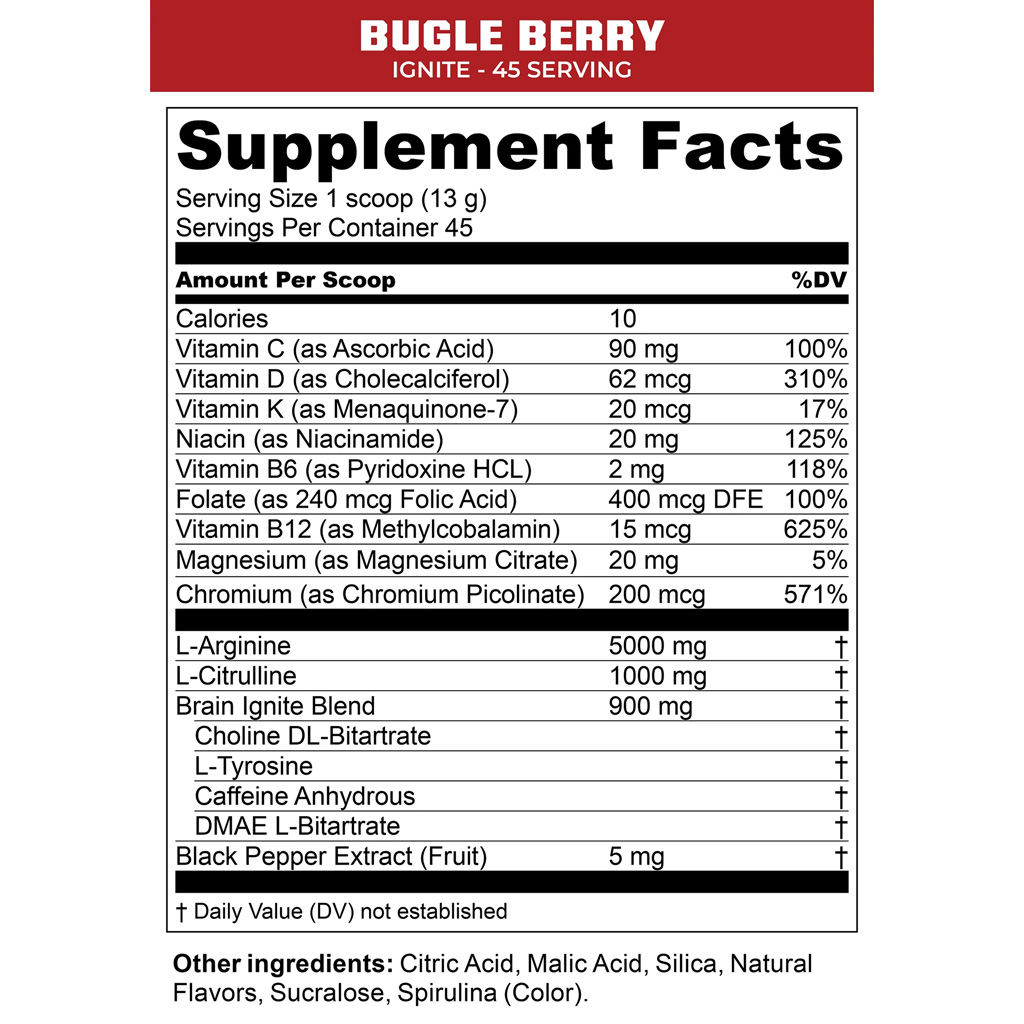 MTN Ops Ignite Bugle Berry 21oz Tub (45 Scoops) - Image 2