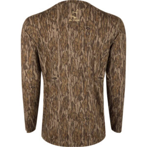Drake Ol' Tom Performance Crew Camo Print LS MO Bottomland Large