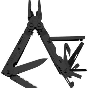 S.O.G SOGB66NCP PowerAssist Black Oxide 420 Stainless Steel 7" Long Features 16 Tools w/Sheath