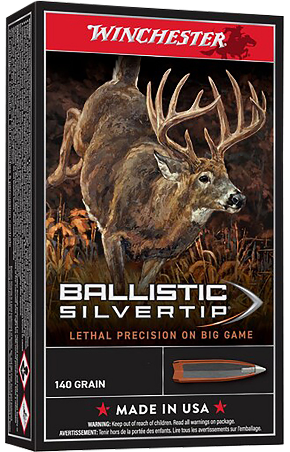 Winchester Ammo SBST65P Ballistic Silvertip 6.5PRC 140gr Bonded Rapid Expansion PHP 20 Per Box/10 Case