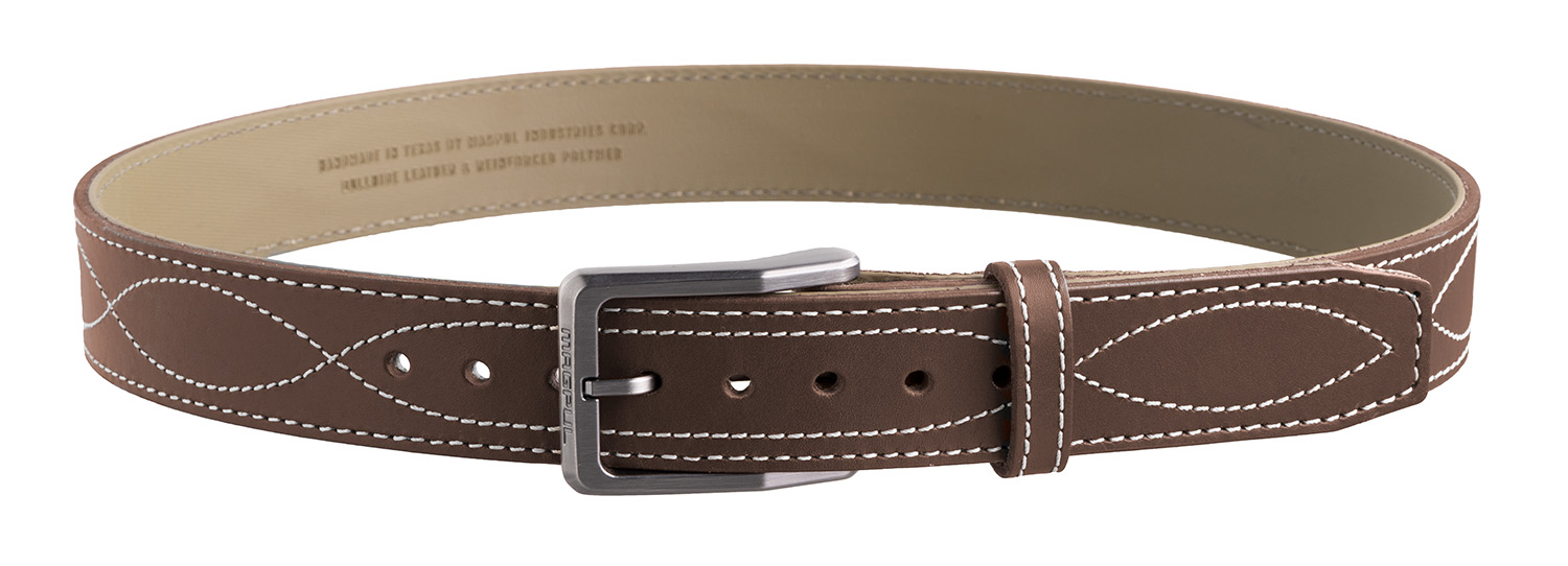 Magpul MAG127621044 Tejas EL Pistolero Chocolate Brown Bull Hide 44" 1.50" Wide Buckle Closure
