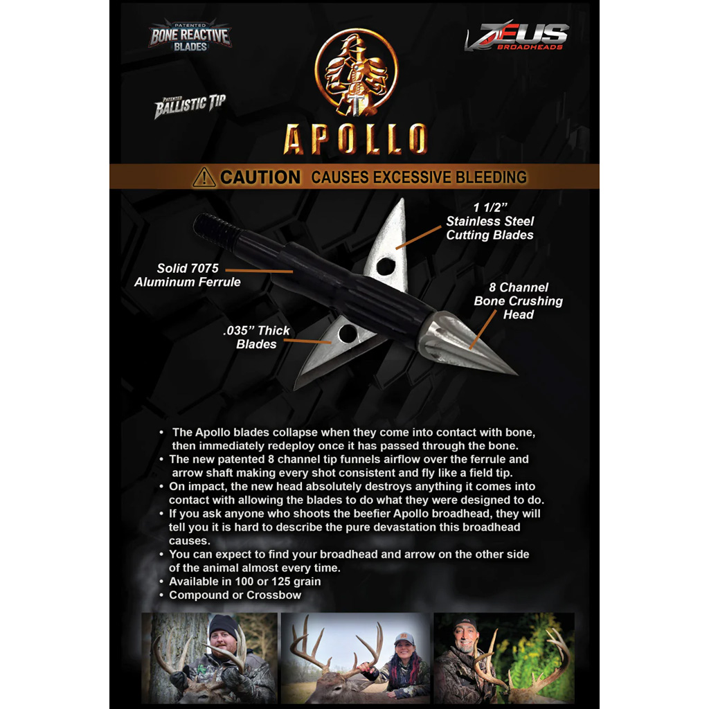 Zeus Apollo Broadhead 125 gr. 3 pk. - Image 3