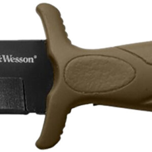 Smith & Wesson Knives 1100073 H.R.T. Flase Edge 2.75" Fixed Plain Black Oxide Stainless Steel Blade Flat Dark Earth Rubber Handle Includes Sheath
