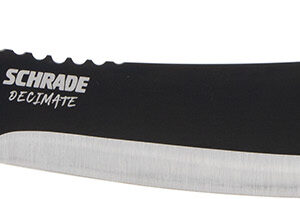 Schrade 1182527 Decimate Parang 11.75" Fixed Parang Plain Black Black Oxide 3Cr13 Steel Blade 6.75" Black Rubber Overmold Handle Includes Sheath