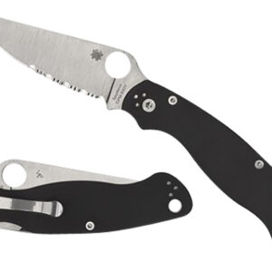 Spyderco C36GP2 Military 2 4" Folding Plain Stonewashed CPM S30V SS Blade/Black Textured G10 Handle Includes Pocket Clip