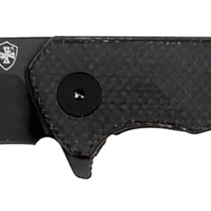 Templar Knife PFMBK321 Paladin 3.27" Folding Drop Point Plain Black Powder Coated D2 Steel Blade, 4.40" Black Micarta Handle