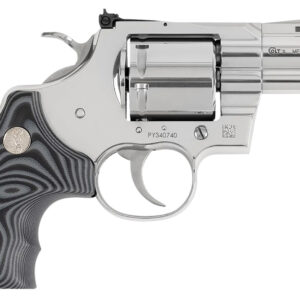 Colt Mfg PYTHONSP3NS Python Combat Elite 357 Mag/38 Special 6 Shot 3" Stainless Steel Recessed Target Crown Vent Rib Barrel, Cylinder & Frame, Black G10 Grip w/Colt Medallion, Exposed Hammer