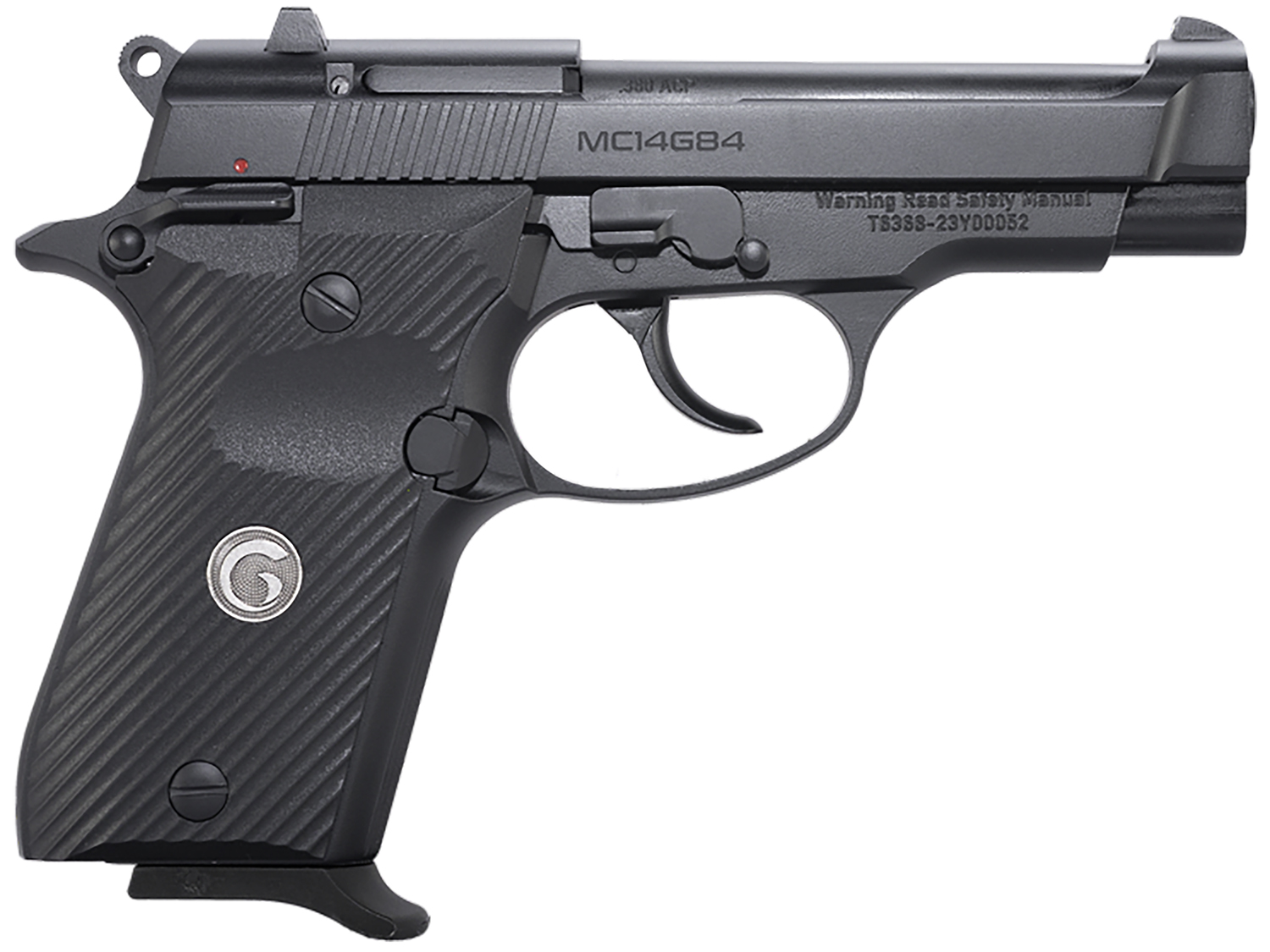 EAA GIRSAN 390825 MC14G84 380 ACP 13+1 3.80" Black Steel Barrel, Black Serrated Steel Slide, Black Aluminum Frame w/Beavertail, Black Polymer Grip