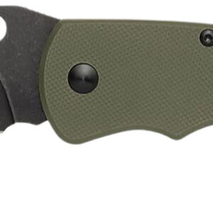Browning 3220506 Hidden Hollow EDC Large 3" Folding Drop Point Plain Black Oxide Stonewashed D2 Steel Blade, OD Green G10 Handle
