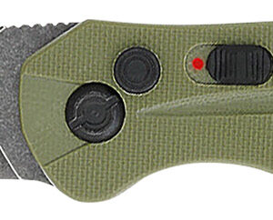 CobraTec Knives ODGDIABLOAUTO Diablo  3.50" Folding Black Stonewashed D2 Steel Blade, 4.75" OD Green Textured G10 Scales Handle
