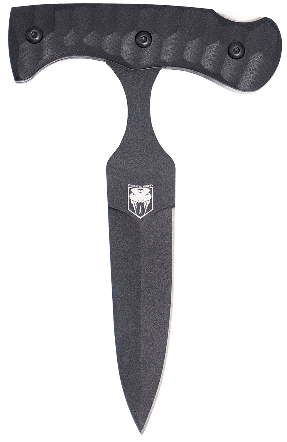 CobraTec Knives FG10PD Folding Push Dagger 2.88" Folding Dagger Plain Black D2 Steel Blade, 4.06" Black Textured G10 Scales Handle