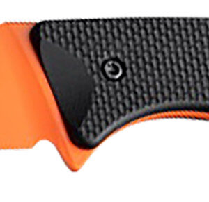 Hogue 35864 Extrak 3.30" Fixed Clip Point Plain Blaze Orange Cerakote CPM M4 Tool Steel Blade, Black Textured G10 Scales Handle