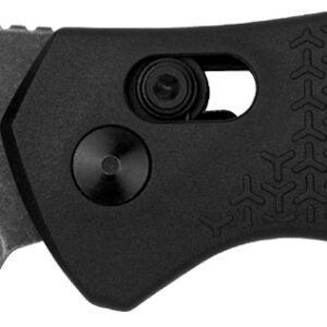 Kershaw 8337 Craze EDC 2.35" Folding Reverse Tanto Plain Blackwash 8Cr13MoV SS Blade, Black Textured GFN Handle