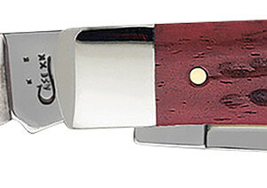 Case 00783 Trapper Medium 3.25"/3.27" Folding Clip Point/Spey Plain Mirror Polished Tru-Sharp SS Blade Corn Cob Jigged Old Red Bone Handle