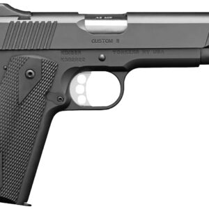 Kimber Mfg, Inc 3700549 Custom II Full Size Frame 45 ACP 8+1 5" Stainless Match Grade Barrel, Matte Black Serrated Stainless Steel Slide, Matte Black Steel Frame w/Beavertail, Black Hogue Rubber Grip