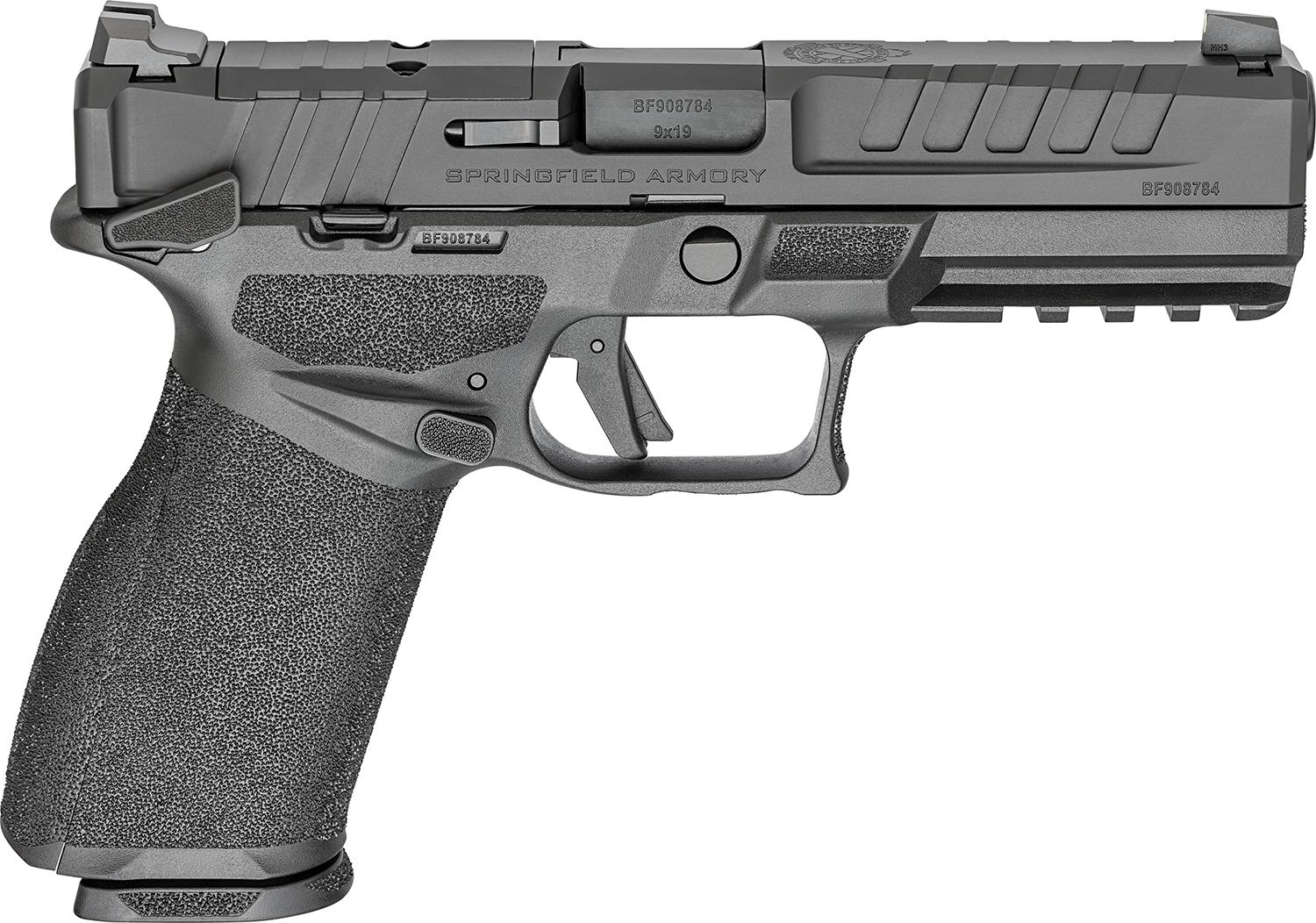 Springfield Armory EC9459BMSU15 Echelon 9mm Luger 15+1 4.50" Black Melonite Steel Barrel, Black Melonite Optic Ready/Serrated Steel Slide, Black Polymer Frame w/Picatinny Rail, 2 Mags