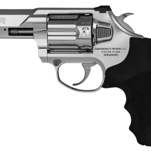 Diamondback DB0700S703 SDR 357 Mag/38 Special +P 6 Shot 3" Polished Stainless Steel Barrel, Cylinder & Frame, Black Hogue Rubber Grip, Exposed Hammer