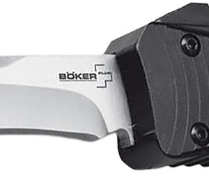 Boker 06EX243   3.35" Plain D2 Steel Blade Black Aluminum Handle