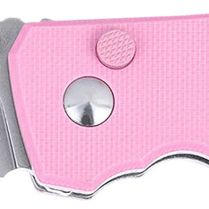 CRKT 2474P SQUID EDC 2.27" Folding Plain Stonewashed D2 Steel Blade, Pink G10 Handle