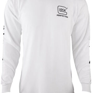 Glock AP96092 Perfection Long Sleeve Tee White Pre-Shrunk Cotton Long Sleeve Small