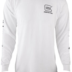 Glock AP96093 Perfection Long Sleeve Tee White Pre-Shrunk Cotton Long Sleeve Medium