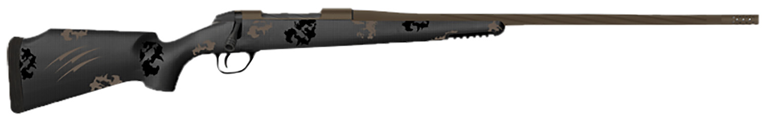 Fierce Firearms TWTROG300WIN22BT Twisted TI Rogue 300 Win 22" Black Cerakote Steel Threaded Barrel, Black Cerakote Drilled & Tapped Titanium Receiver, LR Negative Comb Trophy Camo Carbon Fiber Stock