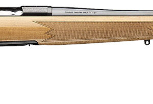 Browning 036080282 X-Bolt 2 Medallion 6.5 Creedmoor 4+1 22" Blue Polished Threaded Barrel & Drilled & Tapped Carbon Steel Receiver, Fixed Gloss AAAA Maple Wood Stock, Radial Muzzle Brake