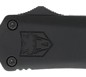CobraTec Knives MBFS3DNS FS-3 Medium 3" OTF Drop Point Plain D2 Steel Blade, 4.50" Black Aluminum Alloy Handle