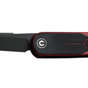 Civivi Knives C23015-1 KwaiQ  2.97" Folding Plain Black Stonewashed Nitro-V Steel Blade, Black/Burgundy Textured G10 Handle