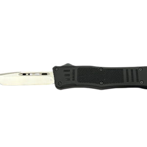 Steel River Knives MT616BULD2T MT616 Ultralight Mini 2.75" OTF Tanto Plain Polished D2 Steel Blade, 4.25" Black Aluminum Handle