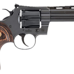 Colt Mfg PYTHONBP5WTS Python 357 Mag38 Special 6 Shot 5" Blued Carbon Steel Vent Rib Barrel, Cylinder & Frame, Wood Grip, Exposed Hammer