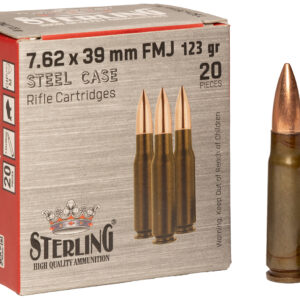 Sterling 8698779967284   7.62x39mm 123gr Full Metal Jacket 20 Per Box/50 Case