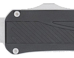 CobraTec Knives CTLGDBLKTNS Legend EDC 3.13" OTF Plain Stonewashed VG-10 SS Blade, 4.75" Black Textured Aluminum Handle