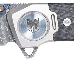 CobraTec Knives CTEMPDAMDNS Emperor 3" Folding Drop Point Plain Damascus VG-10 SS Blade, 4.25" Carbon Fiber/SS Titanium Handle