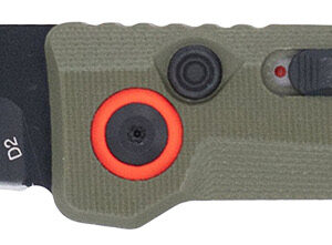 CobraTec Knives CTIFRODG Inferno 3.50" OTF Tanto Plain Black TiCN D2 Steel Blade, 4.75" OD Green Textured Handle